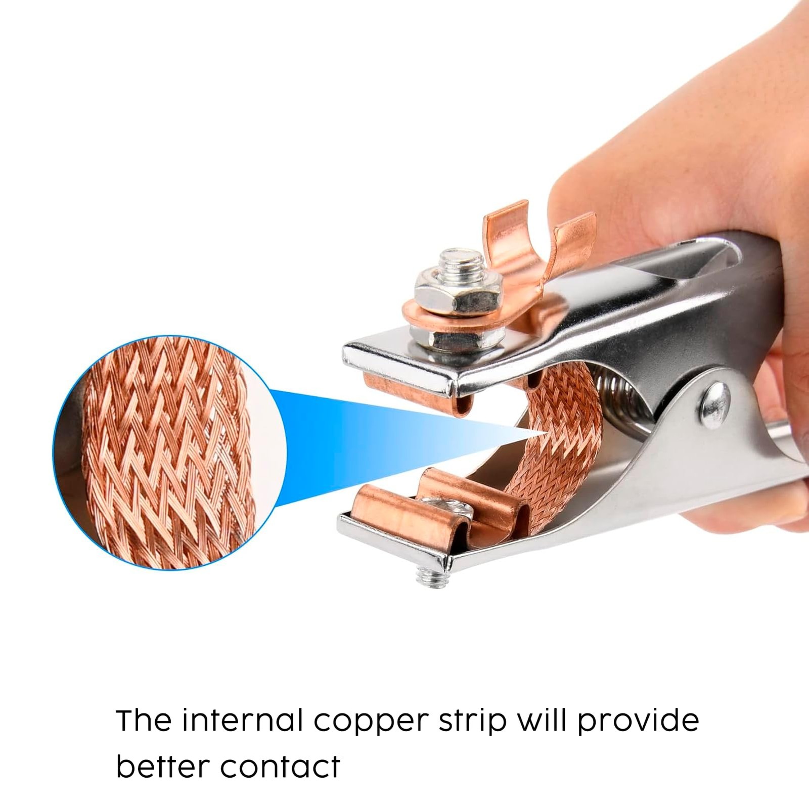 “500A Electroplated Welding Ground Clamp, Copper Earth Clip for Manual Welders”