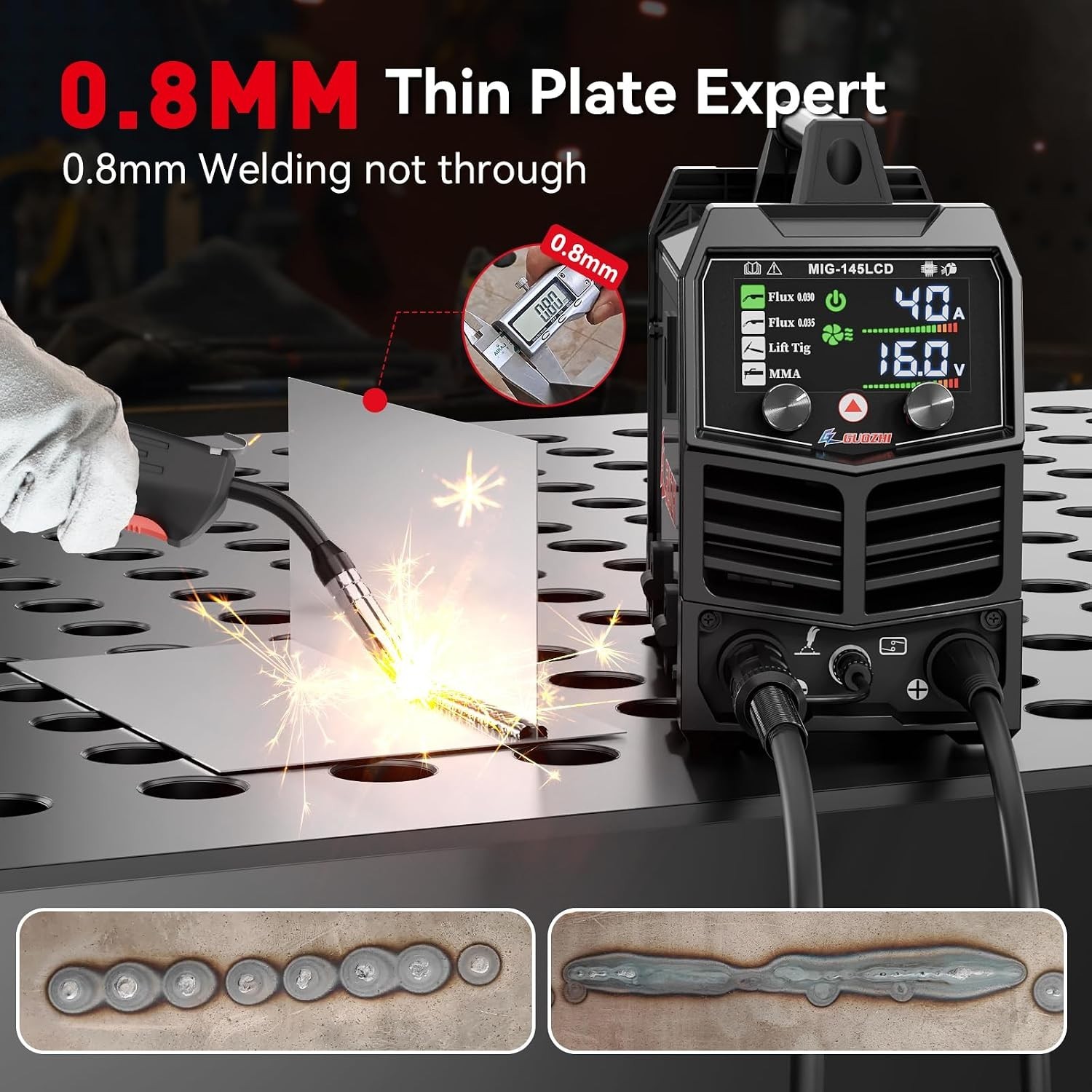 Advanced 145A MIG Welder with LCD Display – Perfect for Professionals & DIYers