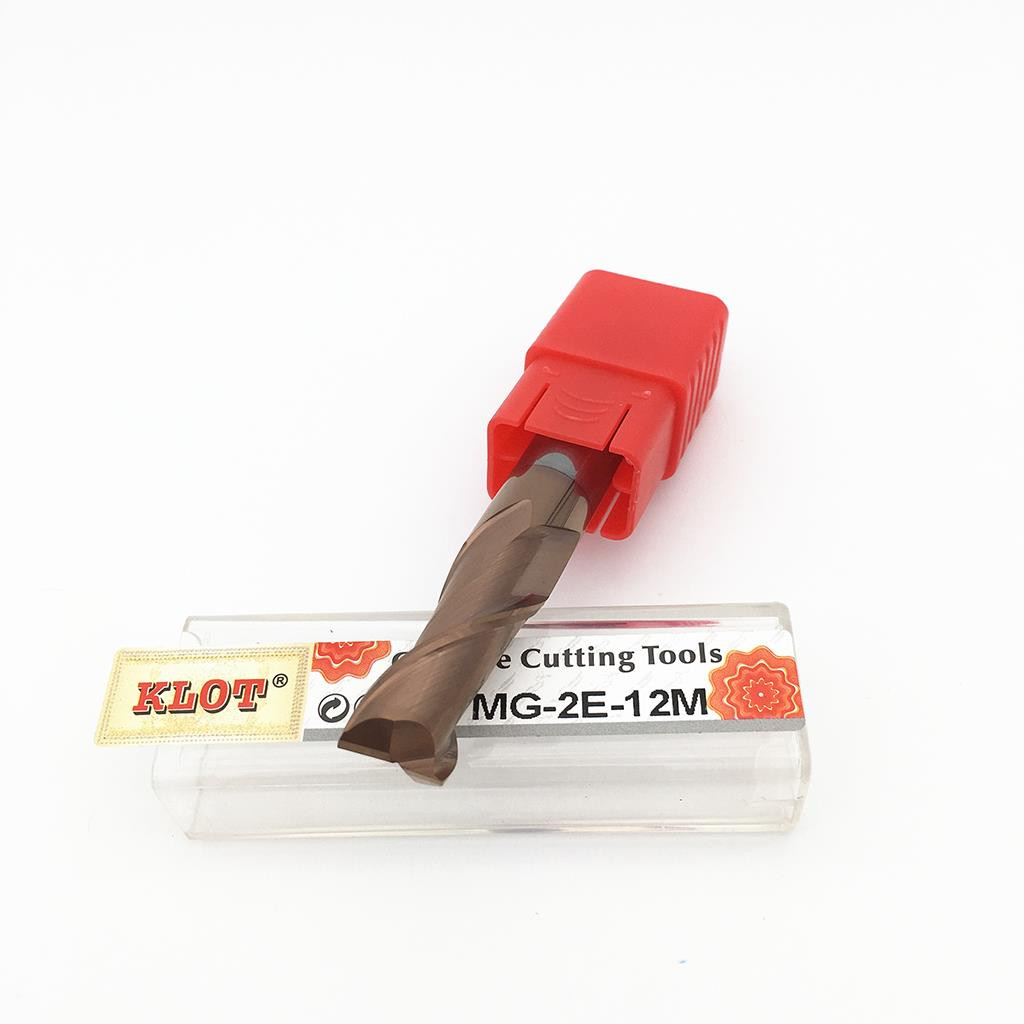 KLOT HRC60 Ultra Hard TiCN Coated Solid Carbide End Mill 4mm-6mm 2-Flute CNC