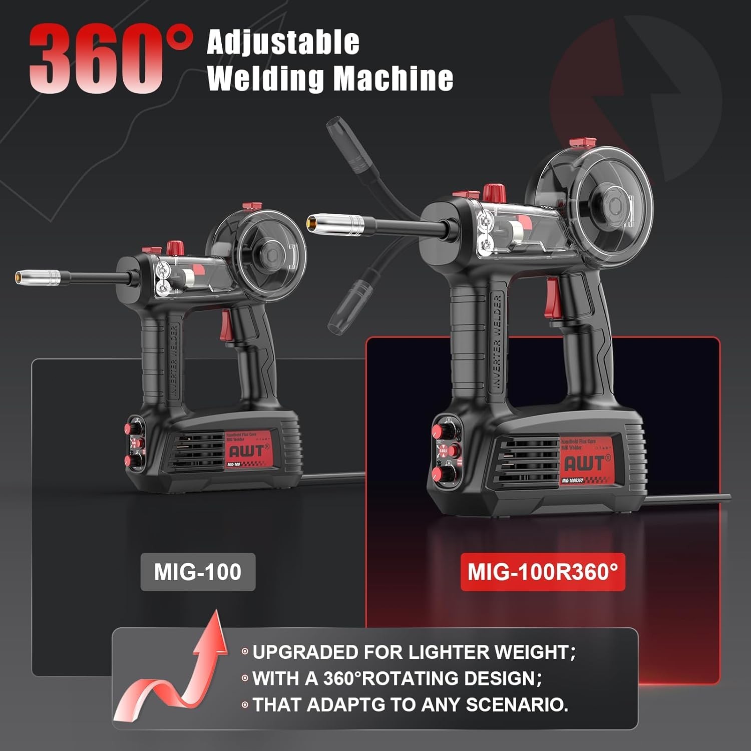 AWT 100A Portable Handheld MIG Welder 110V Gasless Flux Core MIG Welder Machine
