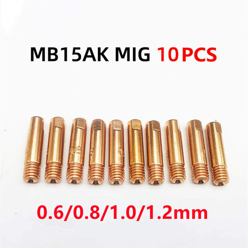 MB 15AK MIG MAG Welding Torch Contact Tip M6 Copper Gas Nozzle 0.6/0.8/1.0/1.2mm