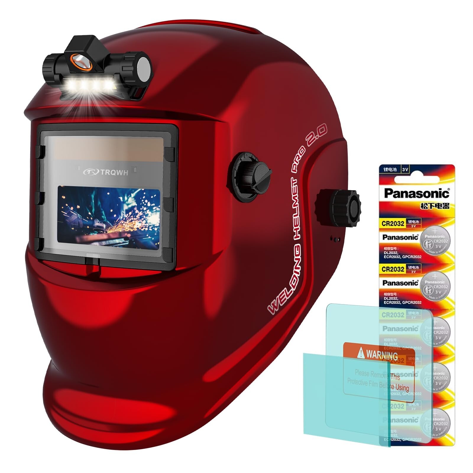 TRQWH Welding Helmet Auto Darkening with Light Solar Powered True Color