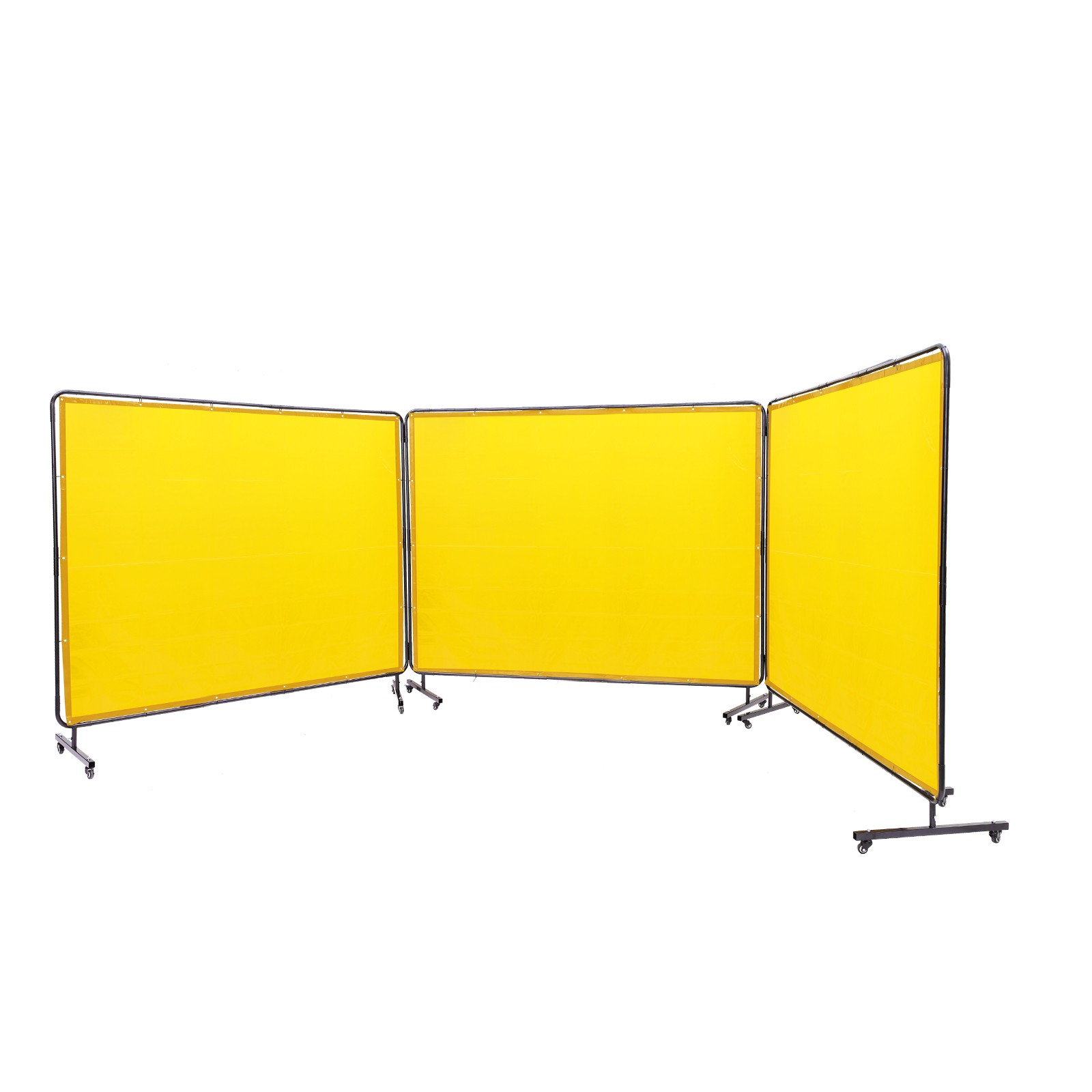 VEVOR Welding Screen with Frame 3 Panel 6′ x 8′ Welding Curtain Screen 12 Wheels
