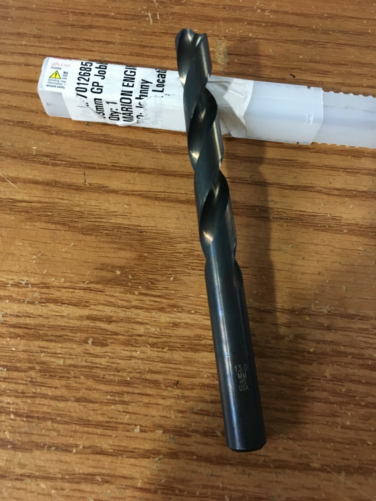 13.0mm HSS 118° Black Oxide Finish Jobber Drill