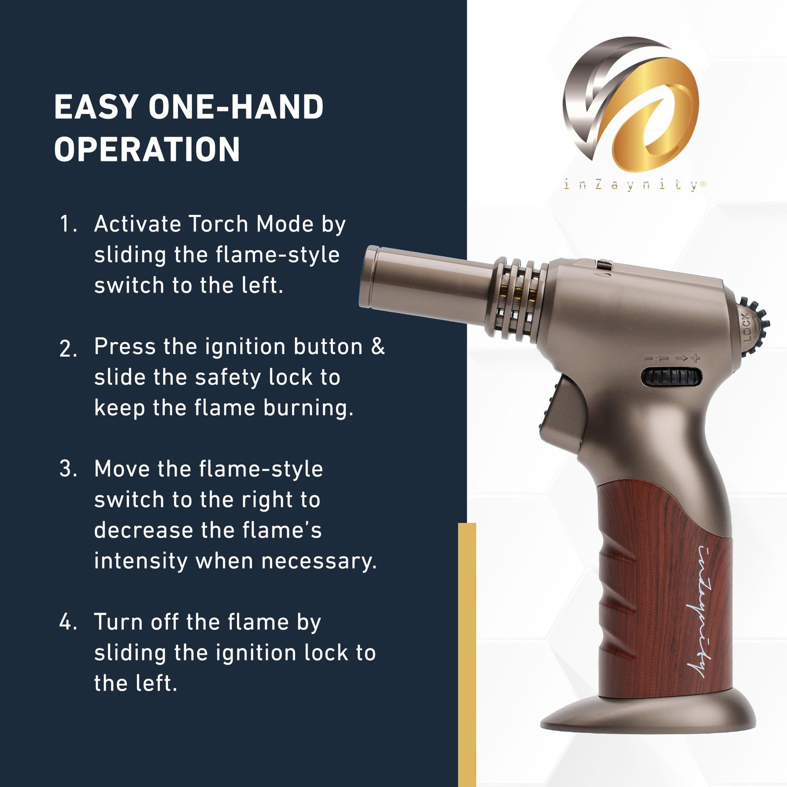 Dual Flame Butane Torch – Refillable Handheld Blow for Steel Brown