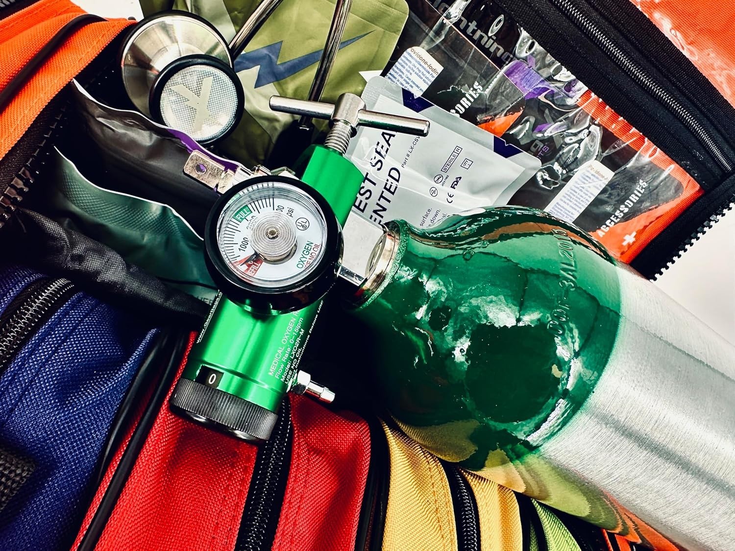 O2 Mini Oxygen Regulator CGA-870 Gauge Flow Rate 0-15lpm with Wrench