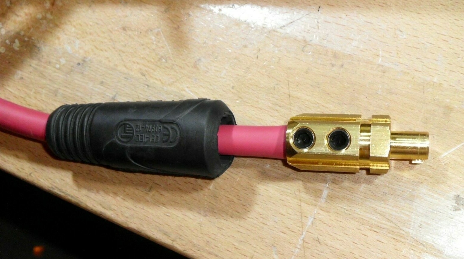 UPGRADE – 12′ 300A 2/0 Copper Ground Clamp Lead 1/2″ Dinse .500″ TIG MIG Welder