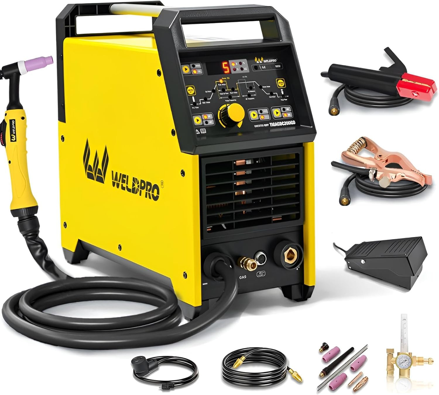 Weldpro 200A AC/DC TIG Welder with Pulse, 110V/220V Dual Voltage Aluminum TIG We