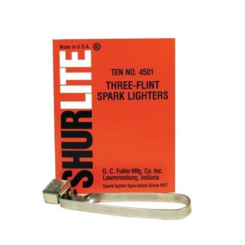 ShurLite 4501 Triple Flint Spark Lighter, High Tensile Galvanished Steel Plated