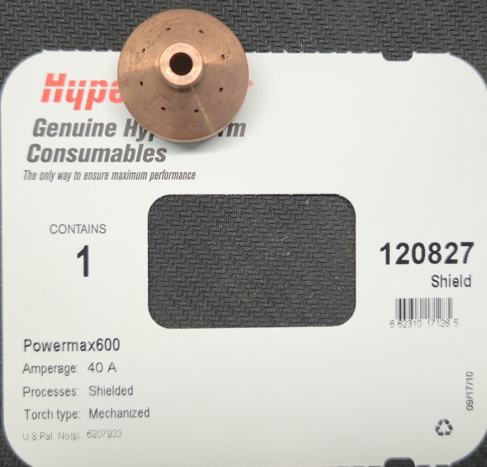 Hypertherm 120827 Nozzle Shield For PAC PAC 123M/125T/PMAX 600/900 Plasma Torch