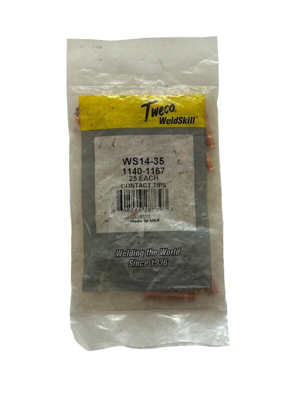 TWECO WELDSKILL WS14-35 / 1140-1167 Contact Tips – 25Pcs – New – Made in USA