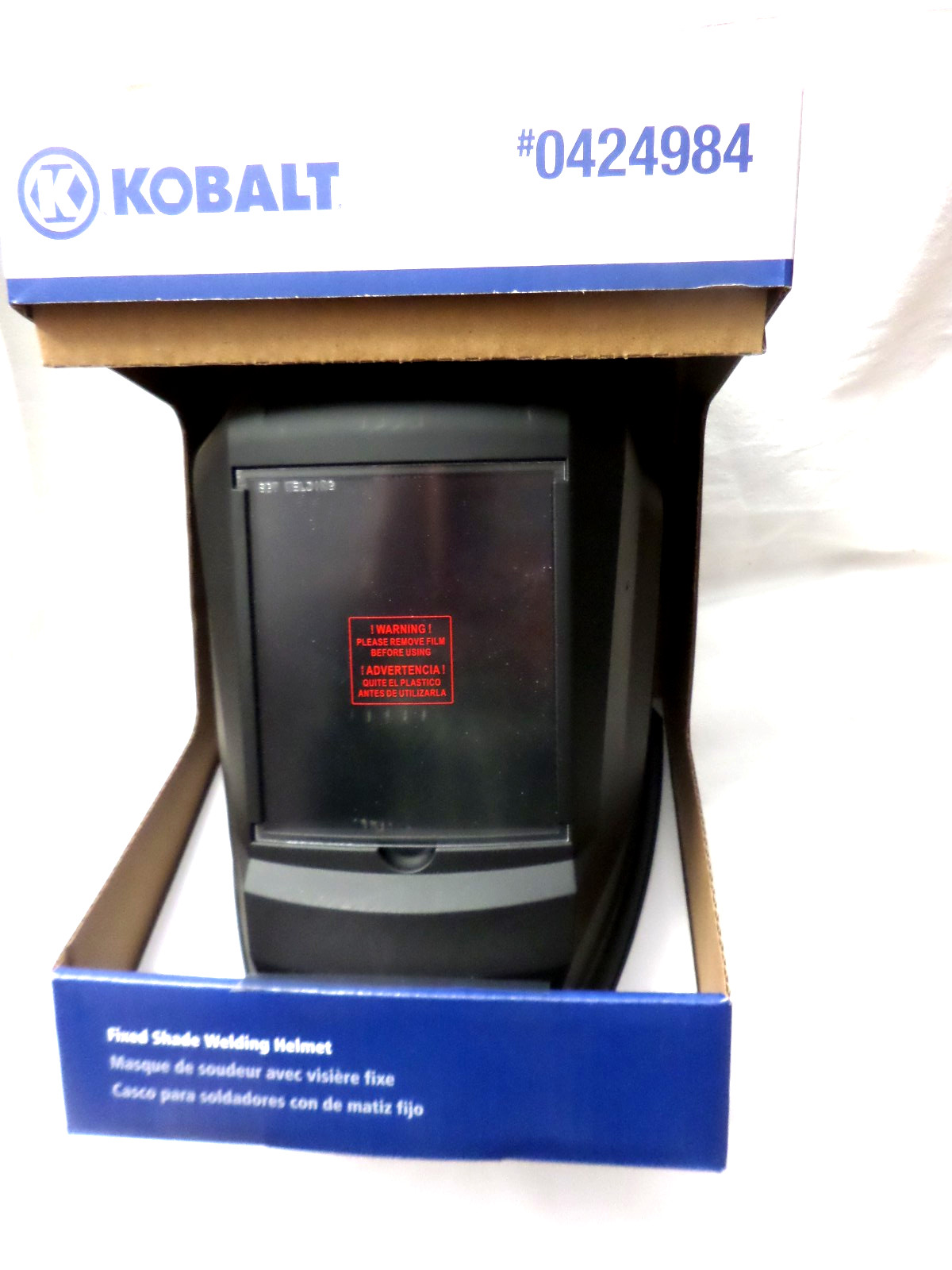 Kobalt #424984 Fixed Shade Welding Helmet – Black + 2 Extra Lenses + 2 sweat Ban