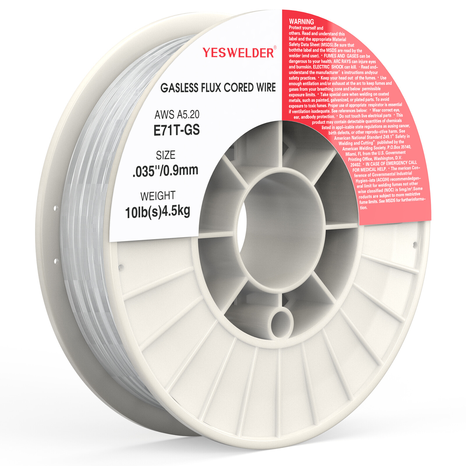 E71T-GS .035″ 0.9mm-Gasless Flux Core Mild Steel MIG Welding Wire-10 Lbs Spool