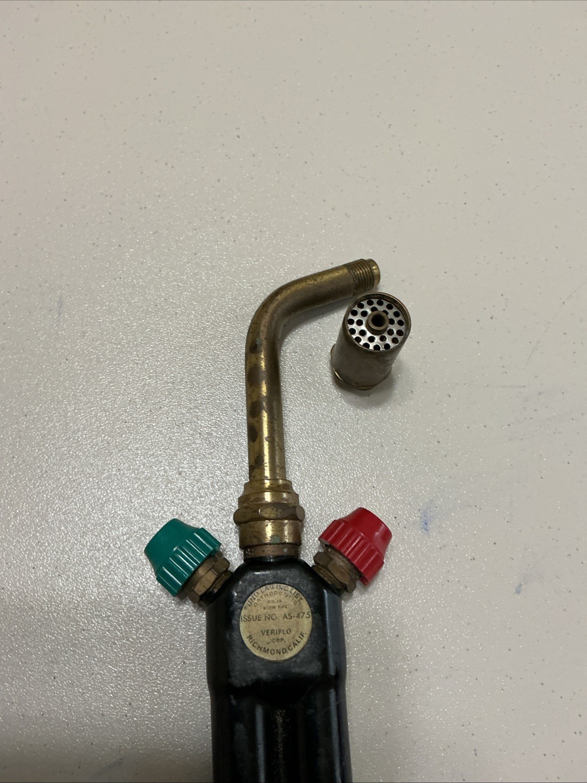 Vintage Veriflo Orthodontic No.3 Blow Pipe Oxy. Acetylene Torch Glass Blowing