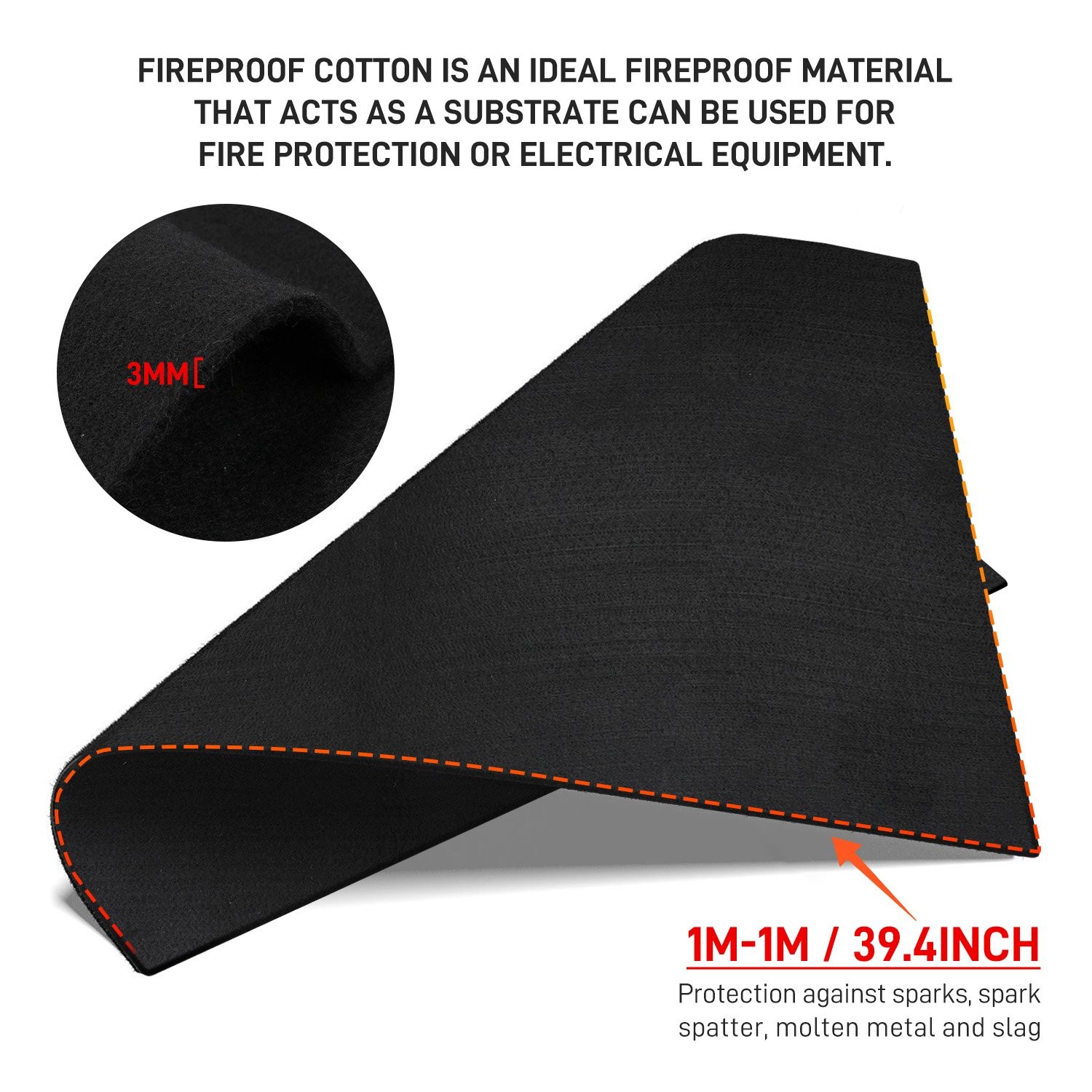 Safety Welding Fire Blanket for Construction Site Use Fireproof Carpet 40x40in