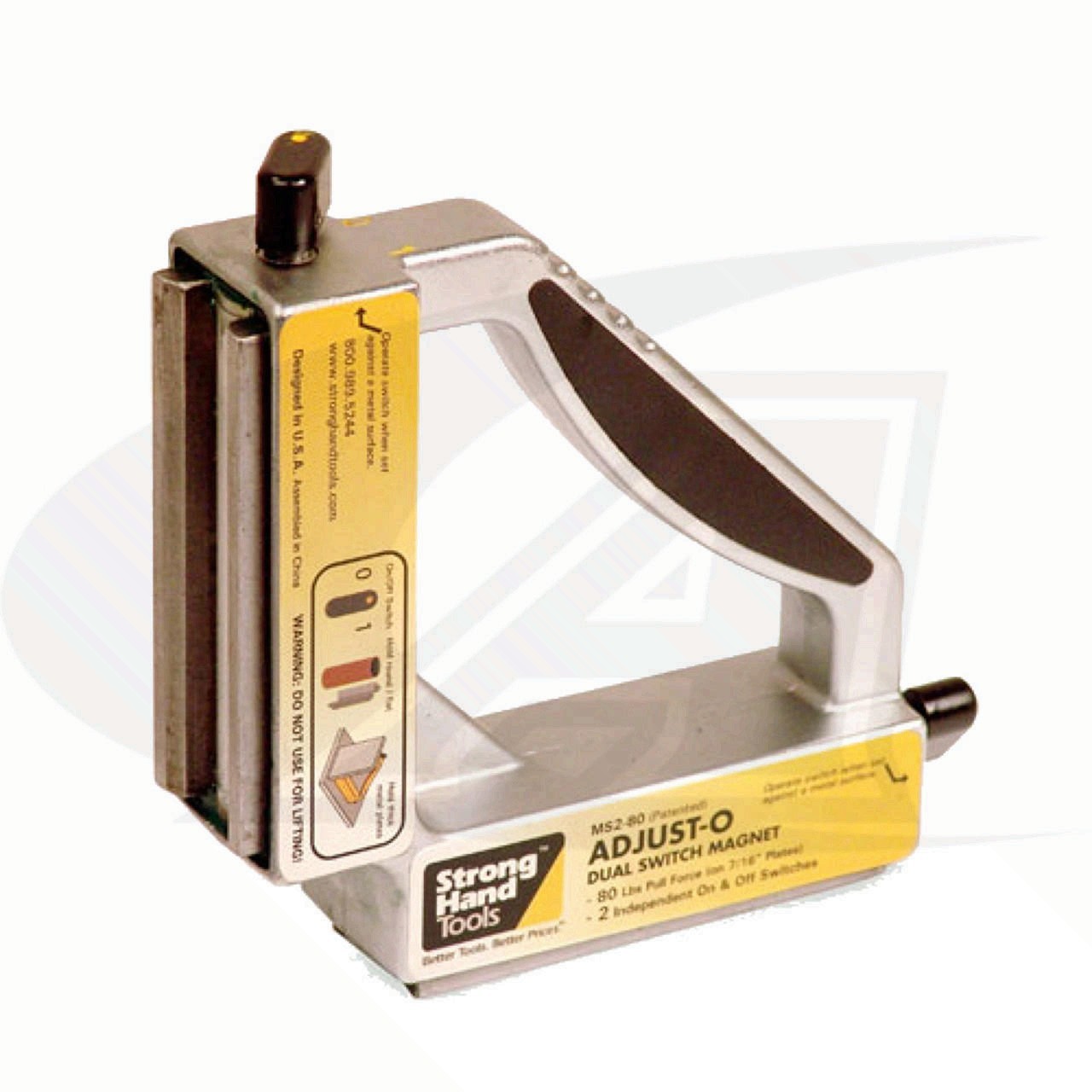 Strong Hand Adjust-O MS2 Dual Switch Magnet Square – 90° On/Off Welding Magnet
