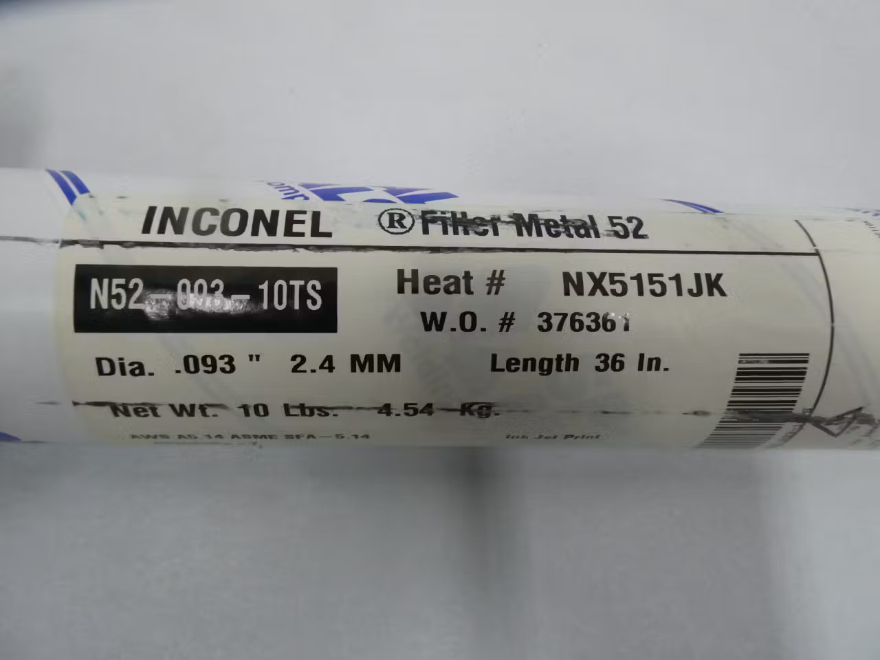 Special Metals N52-093-10TS Electrode 0.093in 36in 10lb