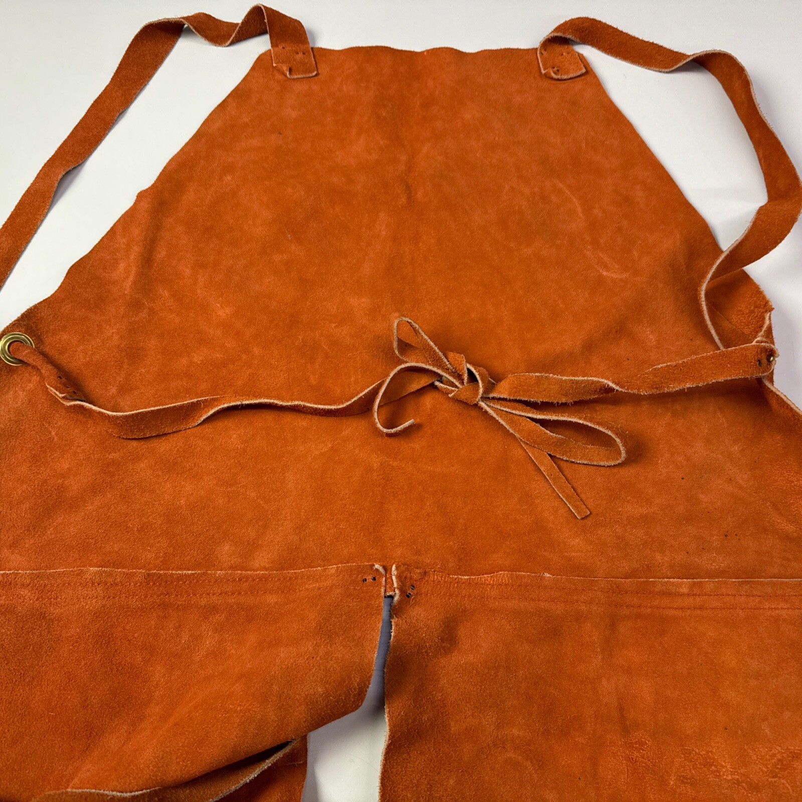 VTG Brown Suede Leather Welding Apron Split Vintage Leather 2b