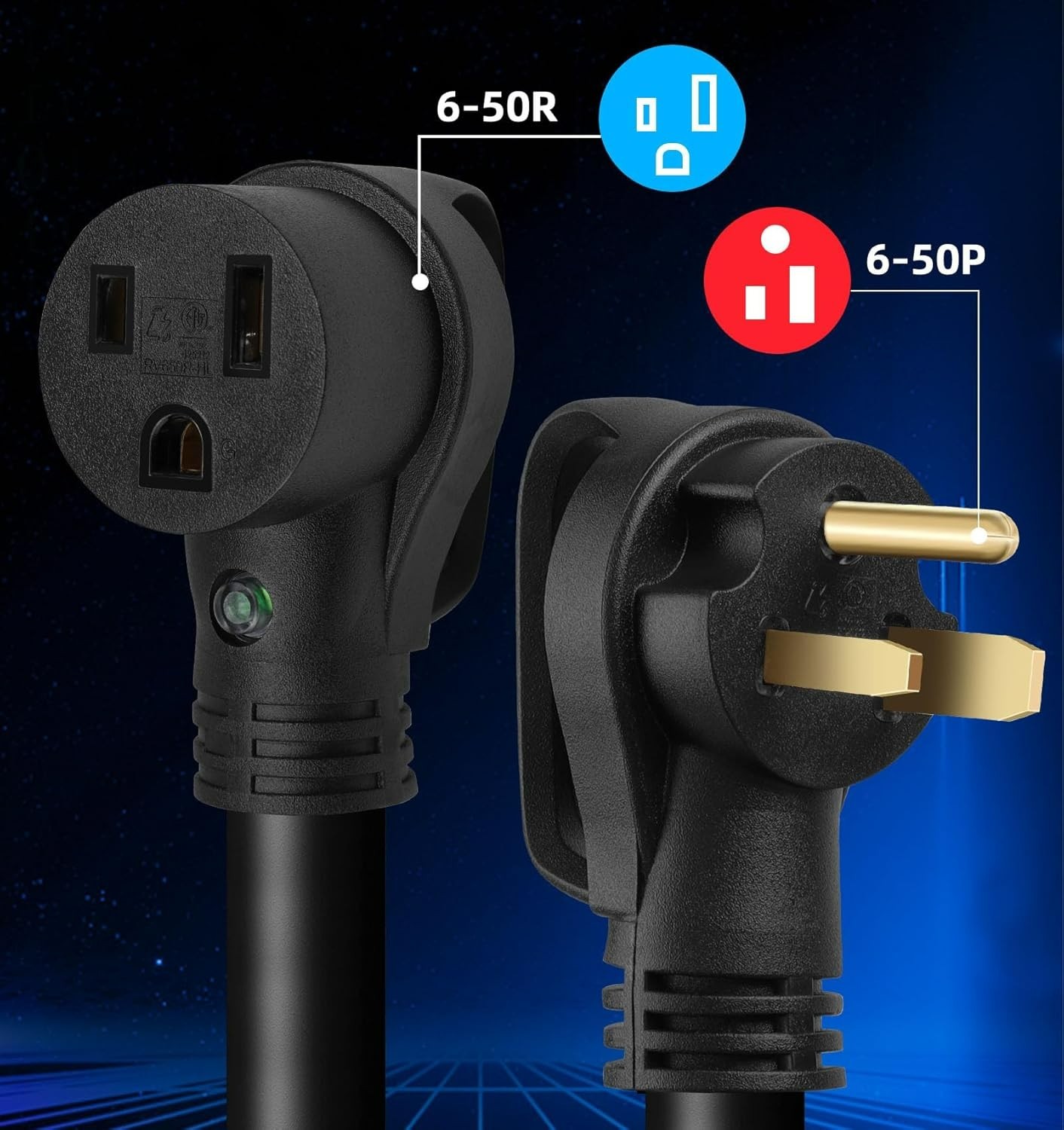 Welder Extension Cord 6 AWG 6/3 SOOW Cord,50 Amp Welding Power Extension 250V NE