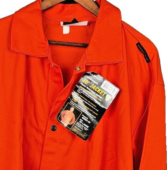 Tillman Jacket 2XL Orange Flame Retardant Cotton Snap Front Lightweight NWT