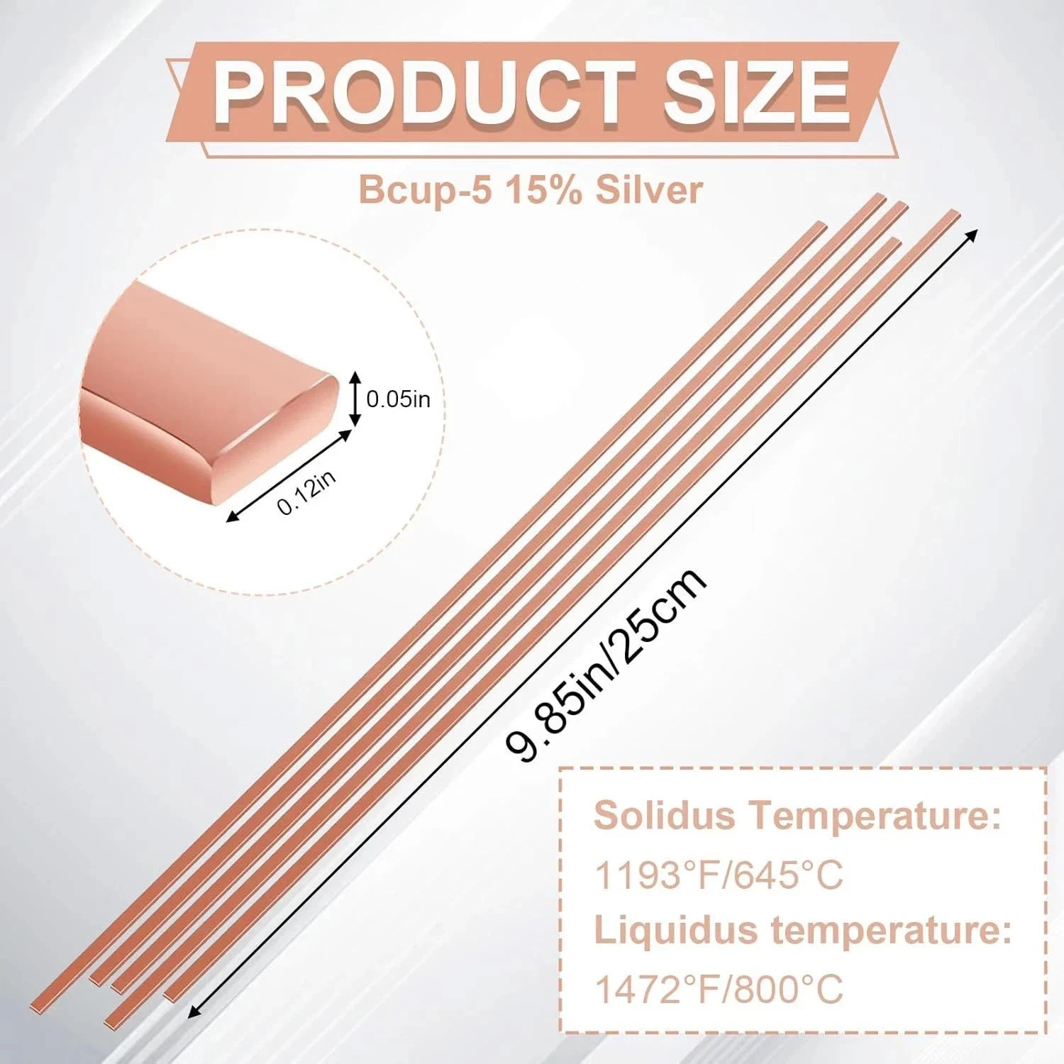 40 Sticks 15% Silver Brazing Rods – Flat Phos Copper Welding Rods for HVAC, Air