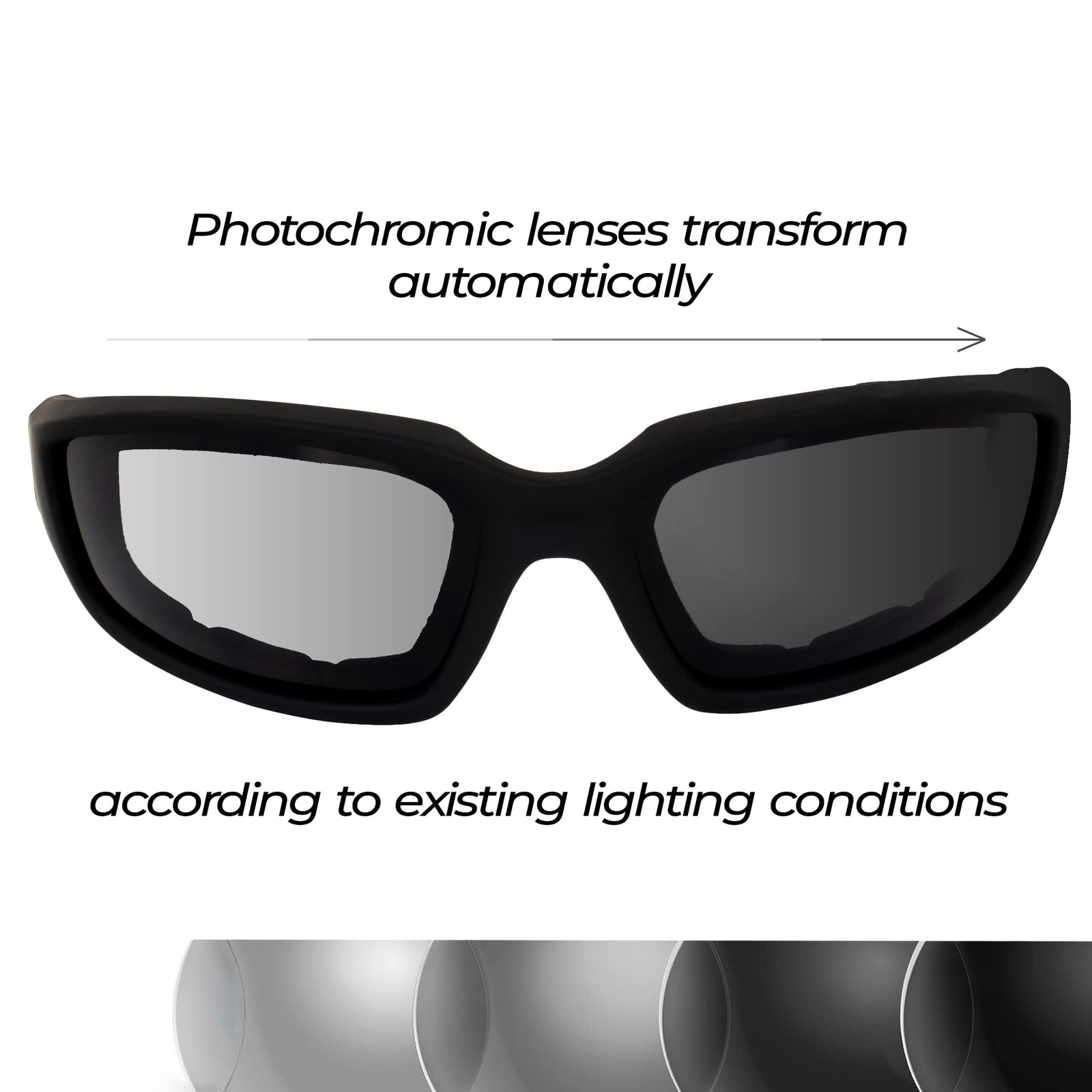 Global Vision Kickback Auto-Darkening Photochromic Bifocal Safety Glasses Cle…
