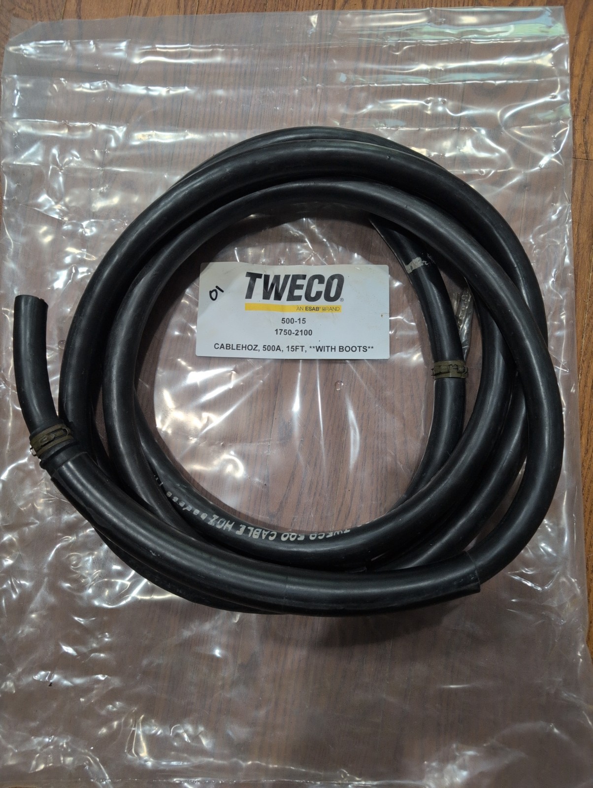 TWECO CABLEHOZ 500A 15FT **WITH BOOTS** 500-10 1750-2101