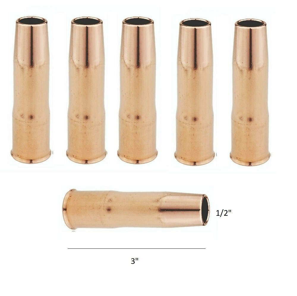 MIG 22-50 Welding Nozzles for Tweco #2 & Lincoln Magnum 200 PK of 5