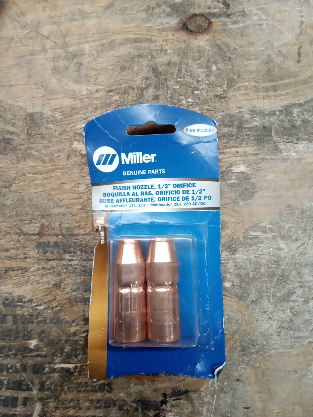 Miller NS-M1200C Flush Nozzle Copper Thread-On 1/2″ Orifice MDX-100 Mig Guns