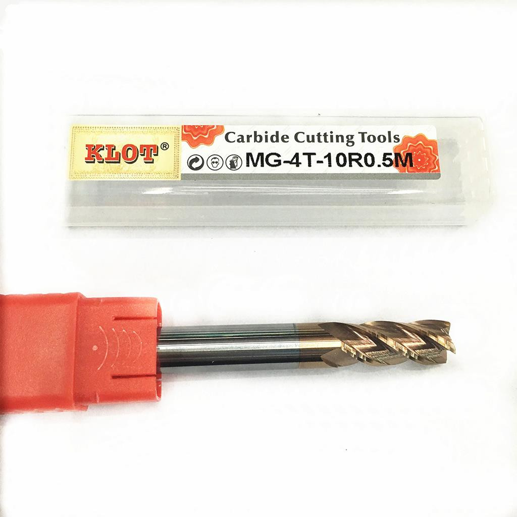 HRC60 Corner Radius TiCN Coated Solid Carbide End Mill 8mm-10mm 4-Flute CNC