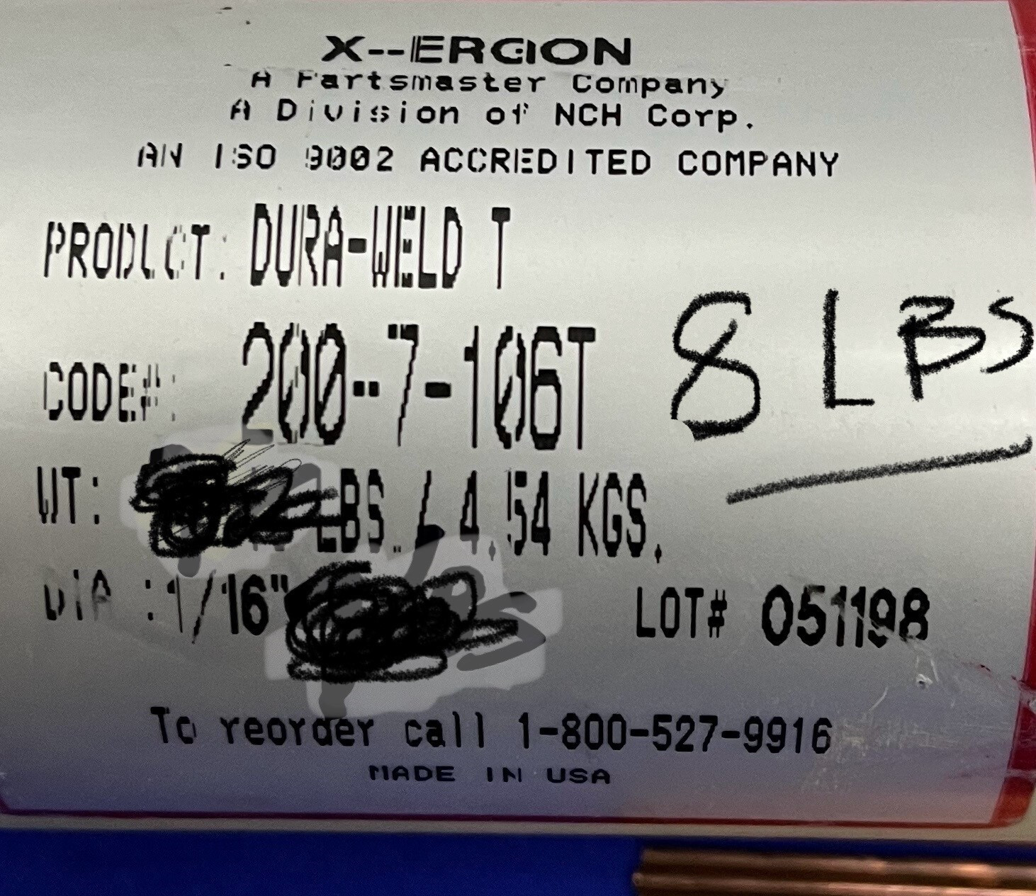 X-ERGON DURA-WELD T ™ 106-T / 200-7-106T WELDING ROD – QTY 269 RODS