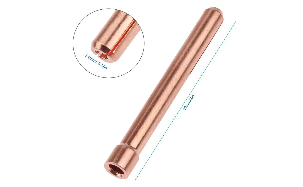 Weldcraft 10N24 – 3/32 inch/2.4mm TIG Collet Tips – (10/pk)