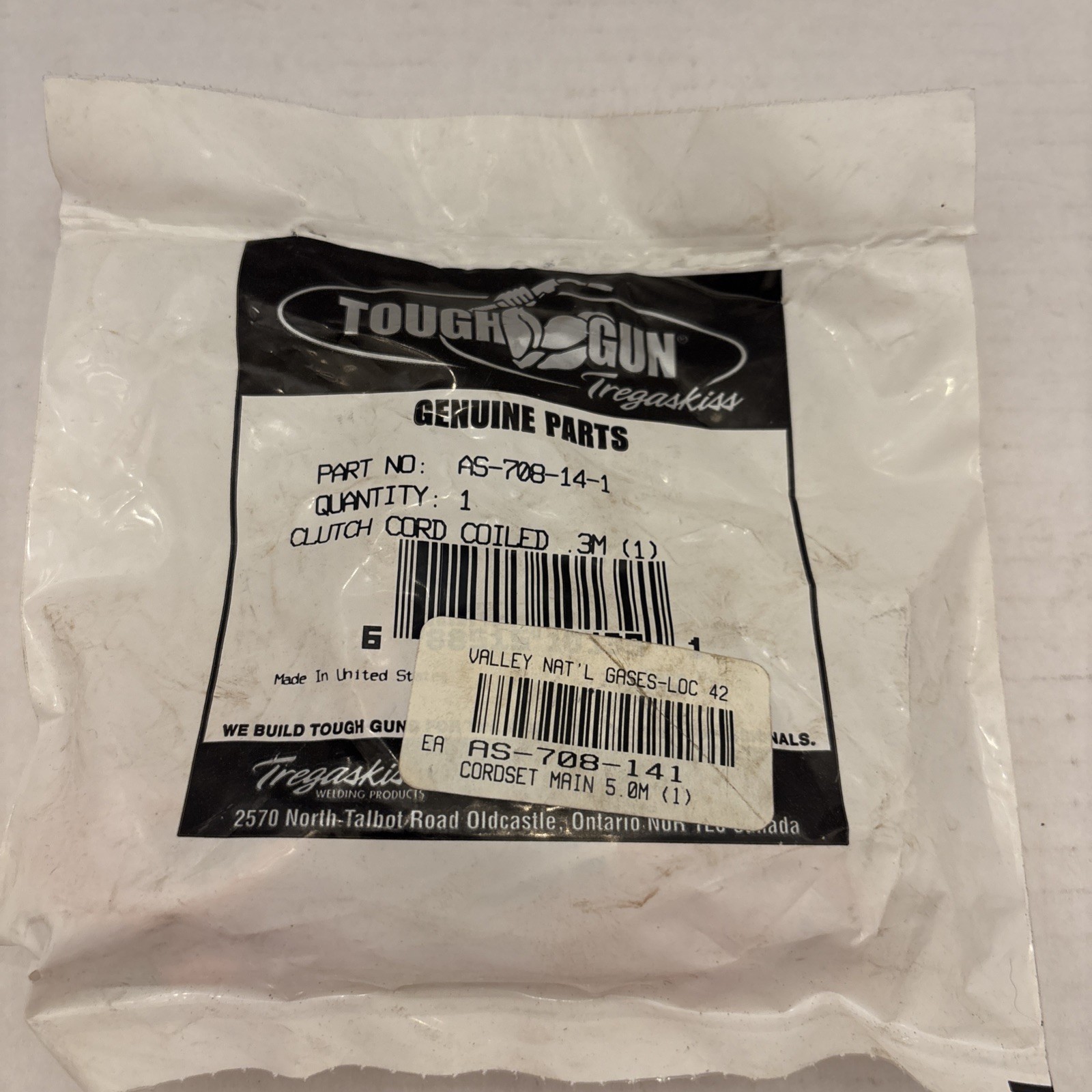 Tregaskiss Tough Gun AS-708-14-1 Clutch Cord Coiled