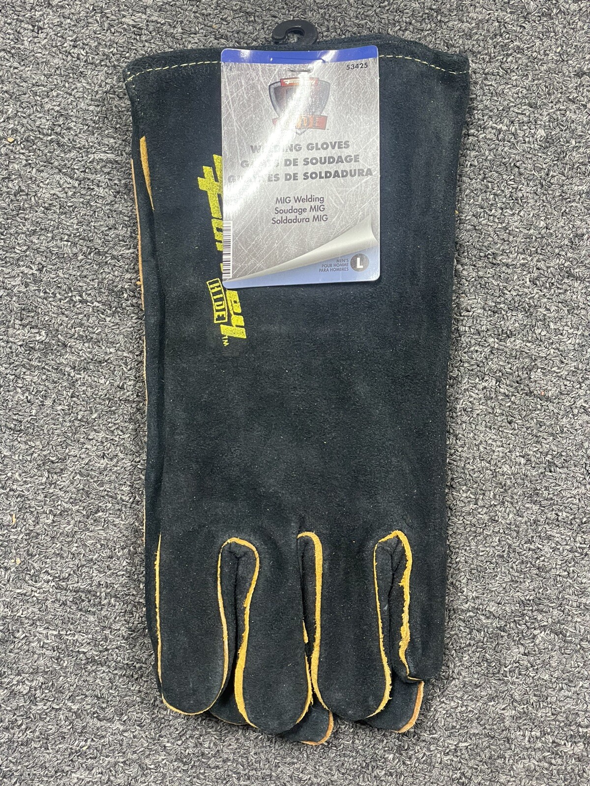 (10 PAIRS) Forney 53425 Welding Gloves LARGE black leather burn made with kevlar