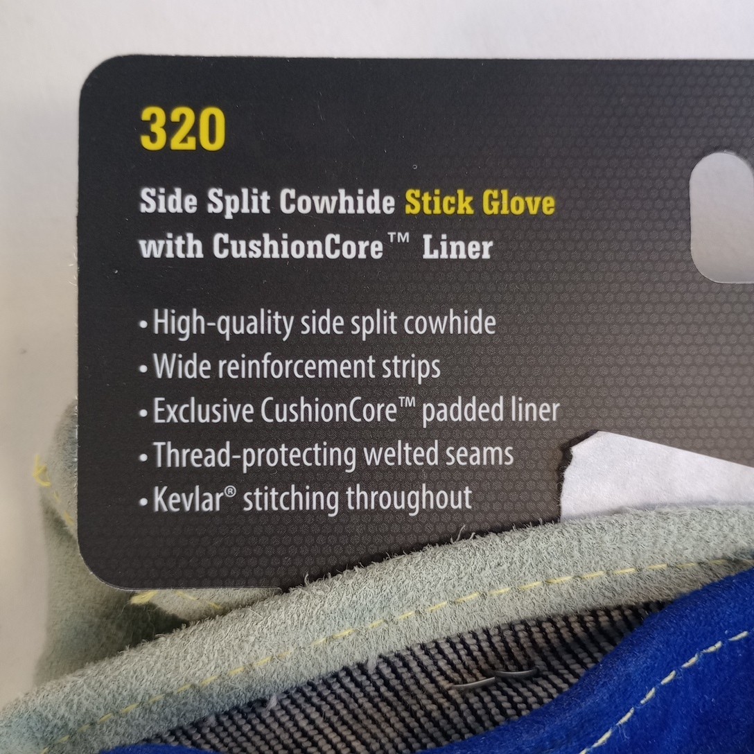Black Stallion Cowhide Stick Welding Gloves w/CushionCore Liner 320 Large