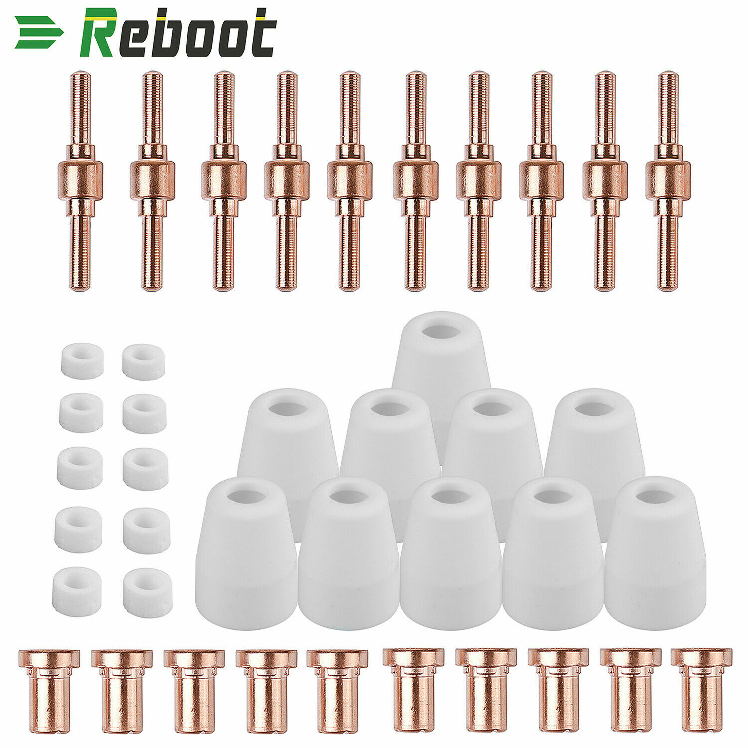 40 Pcs Air Plasma Cutter Consumables Extend Tips For PT-31 LG-40 Torch CUT-40 50