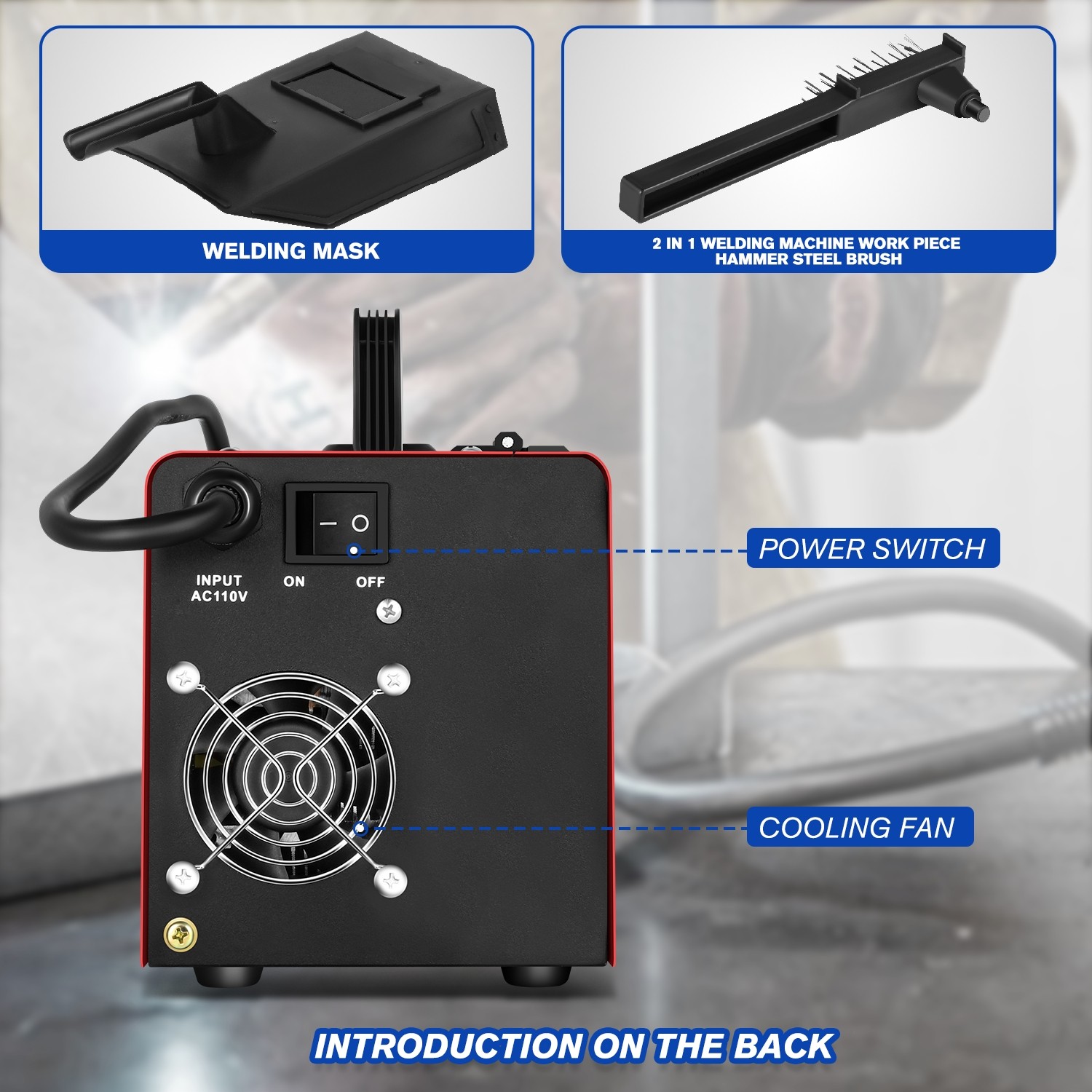 3-in-1 Portable Welding Machine MMA/MIG/TIG IGBT Technology LED Display Red