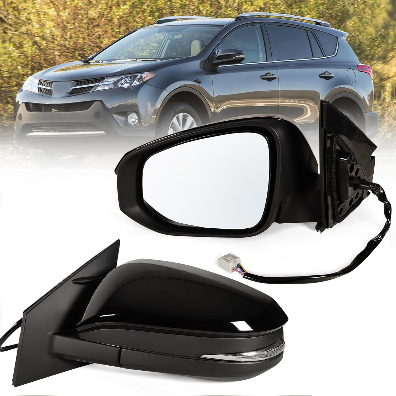 Left Driver Side Mirror Fits 2013-2015 Toyota RAV4 with Power Heated Turn Signal