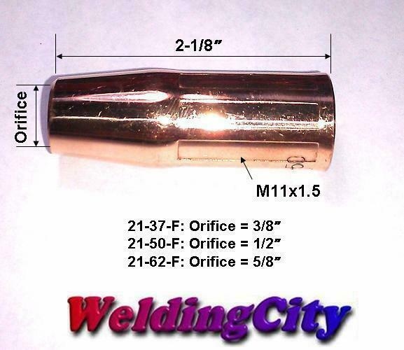 WeldingCity® 2-pk MIG Welding Gun Nozzle 21-37-F 3/8″ for Lincoln 100L Tweco 100
