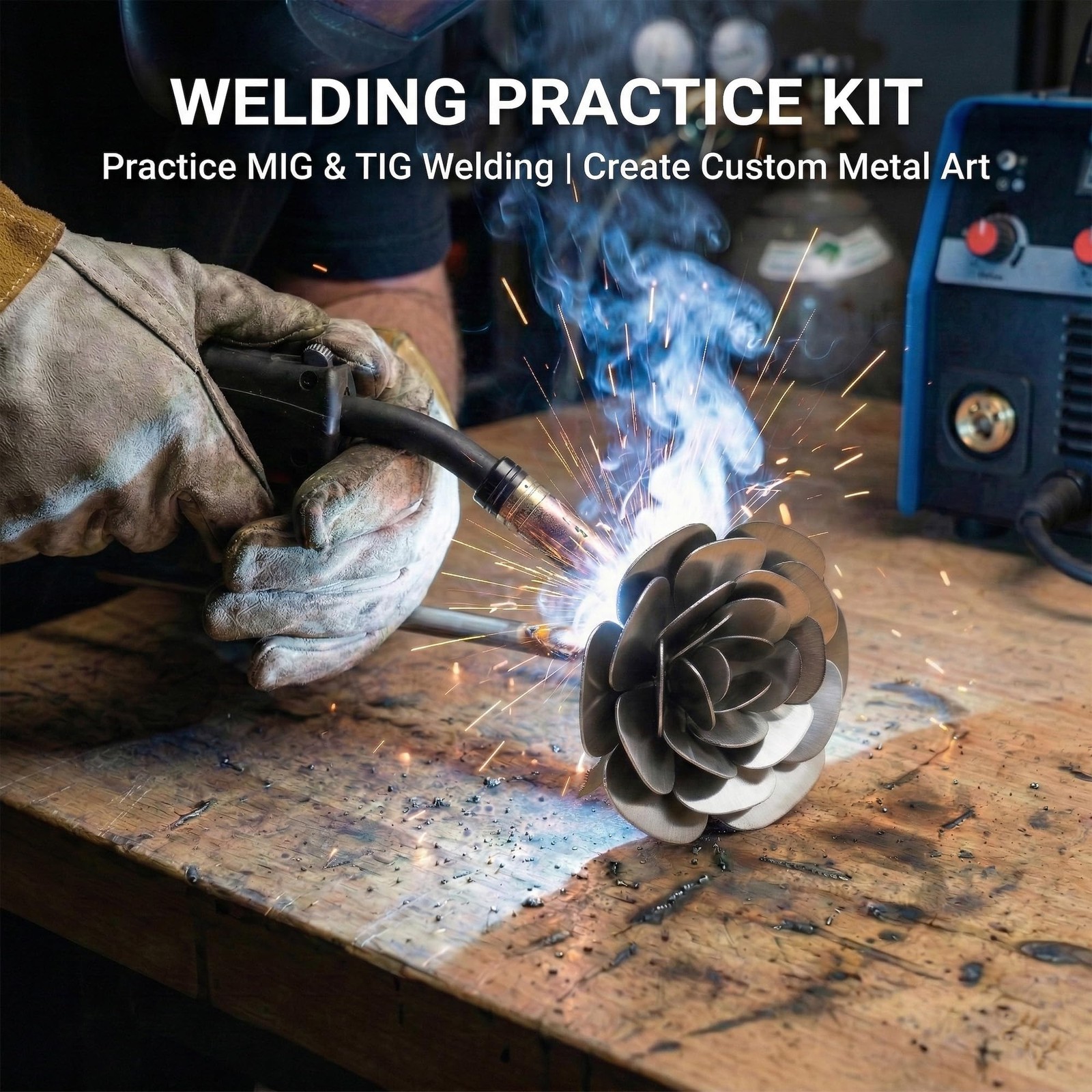 3D Rose and Vase Welding Practice Kit for Beginners DIY 201 Stainless Steel W…