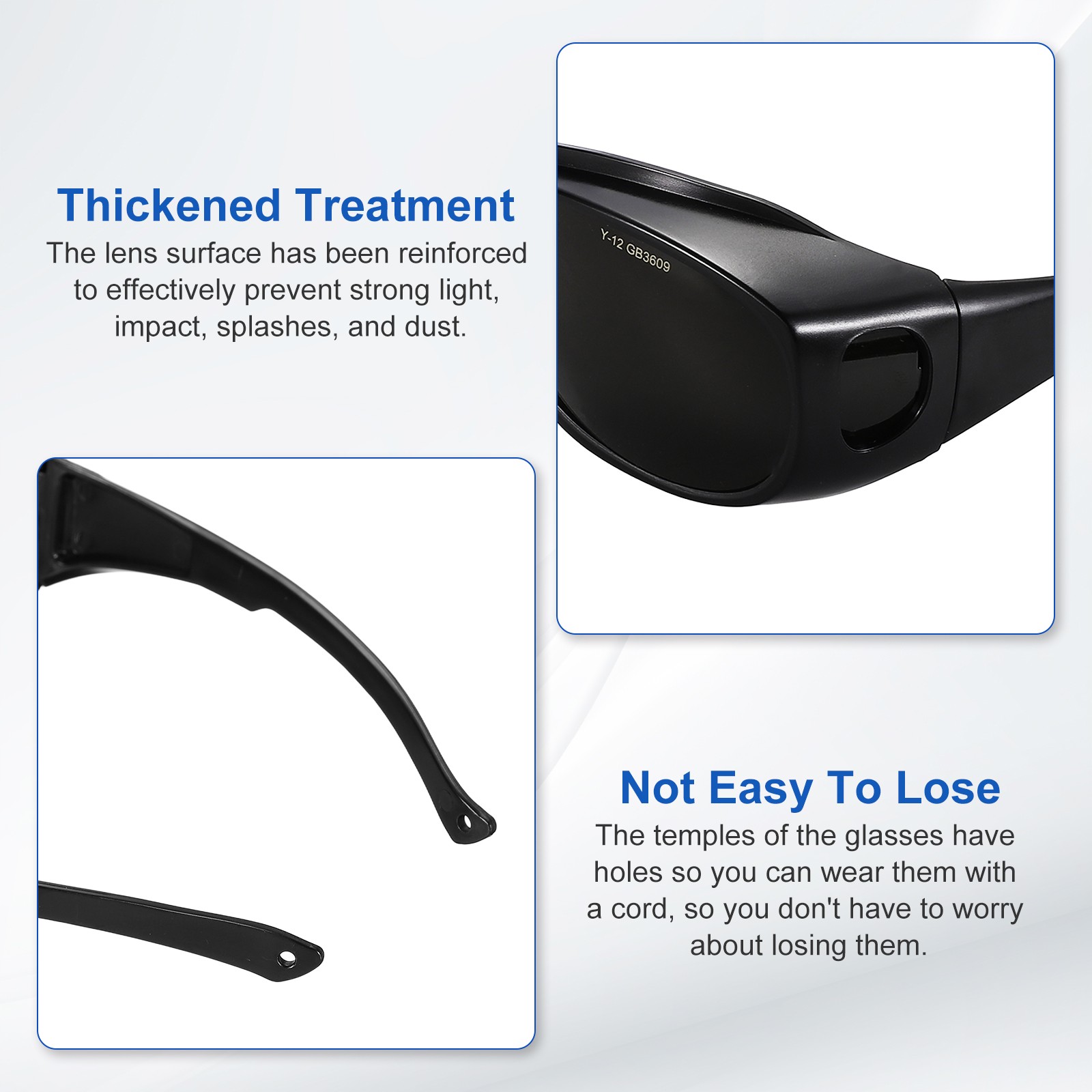 Welding Safety Glasses IR Shade 12 Protective Glasses Wrap-Around Lens with Box