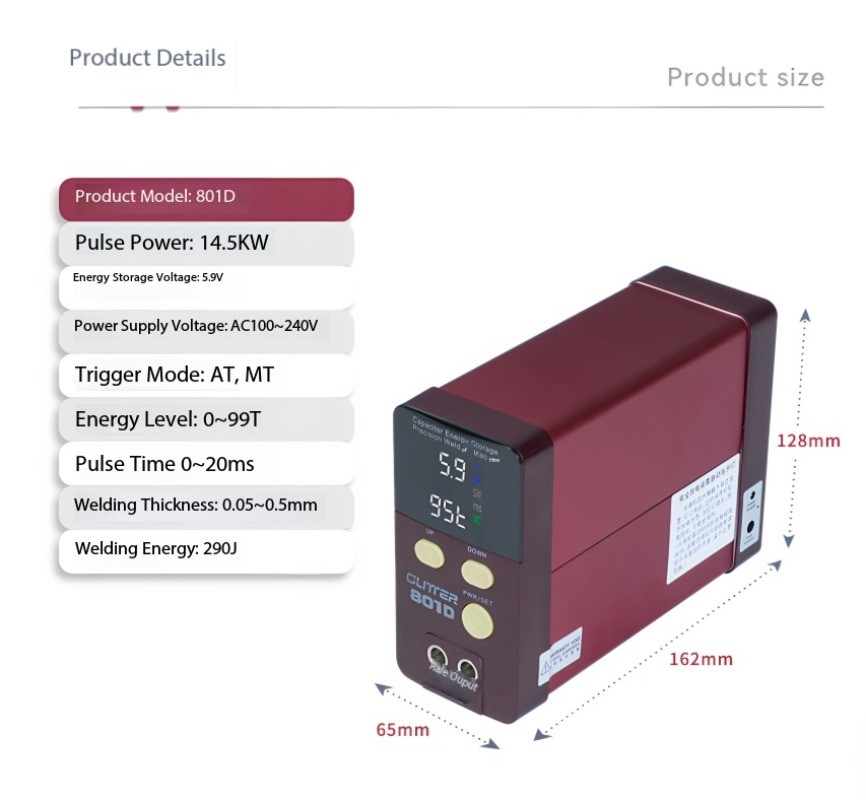 18650 Capacitor-Powered Battery Spot Welder Compact Handheld DIY Welder Home Use