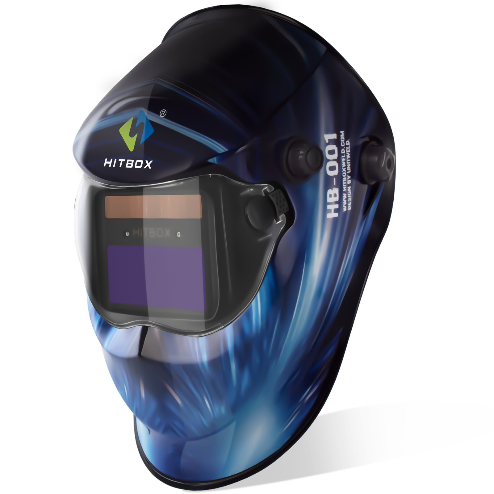 Solar Power Welding Helmet, HITBOX True Color Auto Darkening Mask Welder Parts