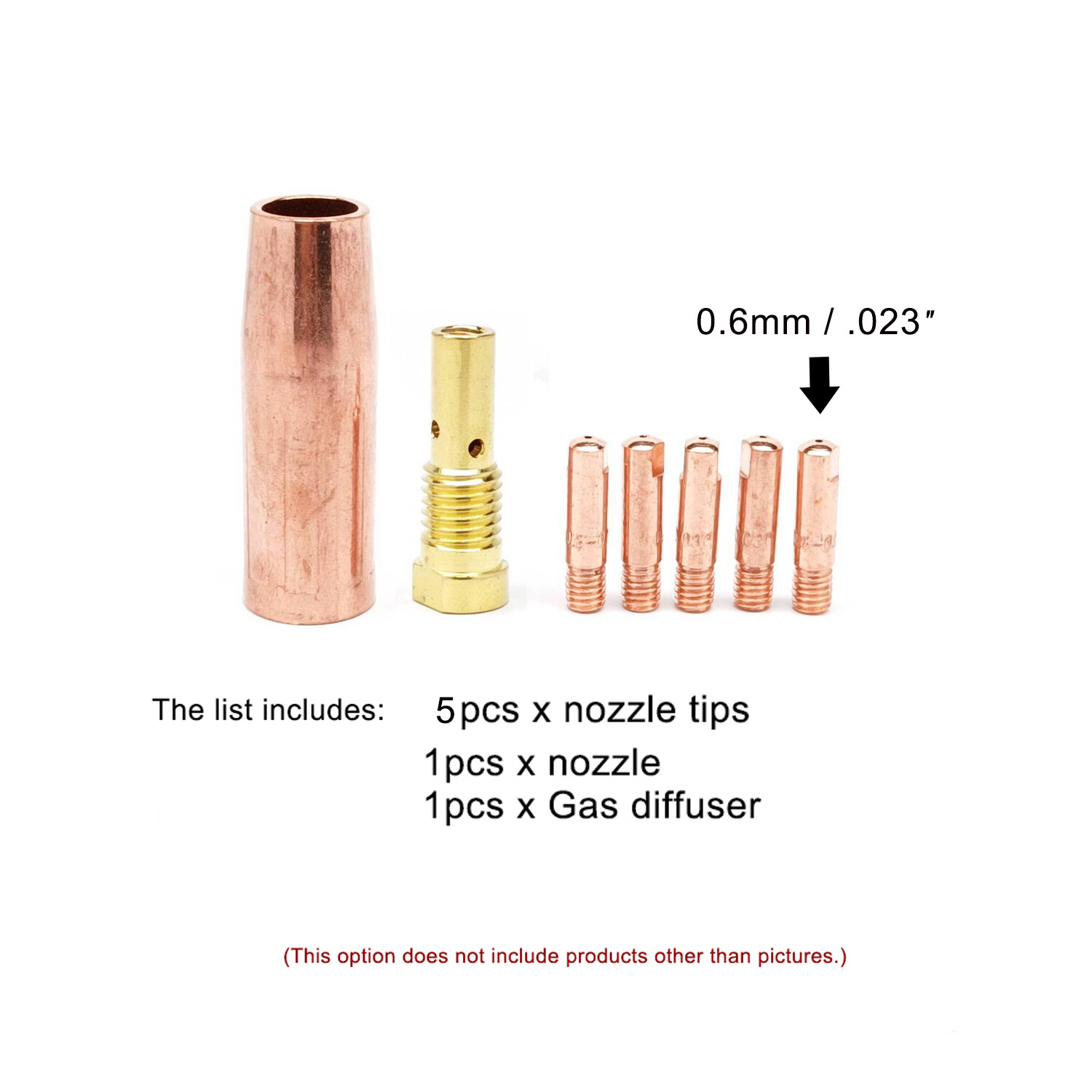 7PK Contact Tip Gas Diffuser Nozzle Campbell Hausfield WG3000 Flux105 Mig Welder