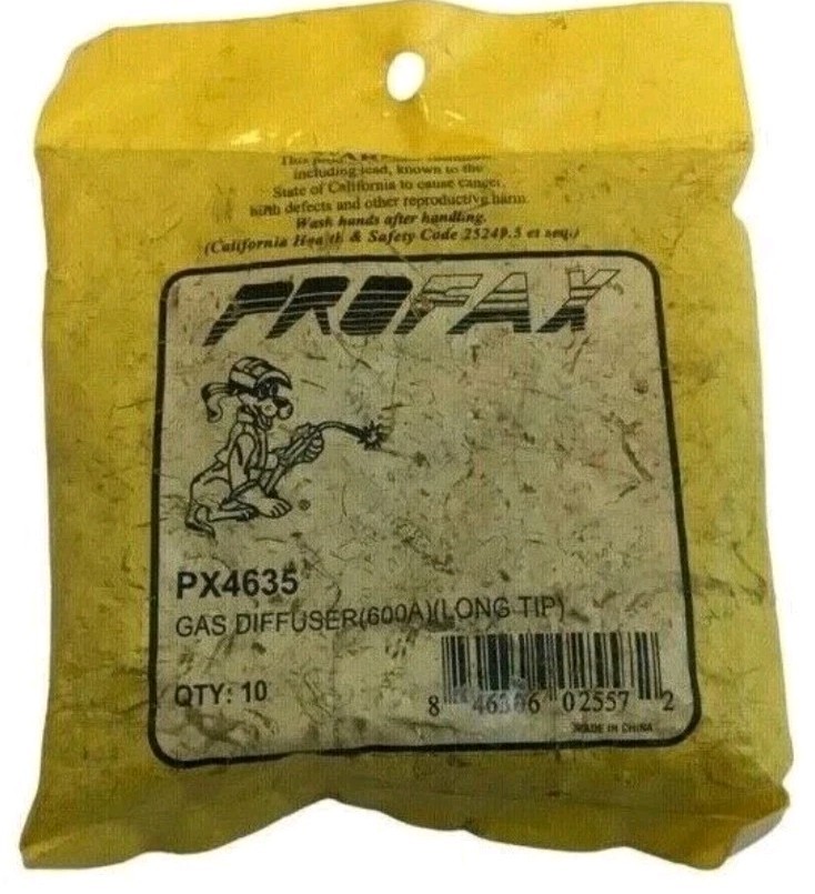 (10 Pcs) PROFAX PX 4635 Gas Difuser 600A Long Tip New PX4635 FREE SHIPPING