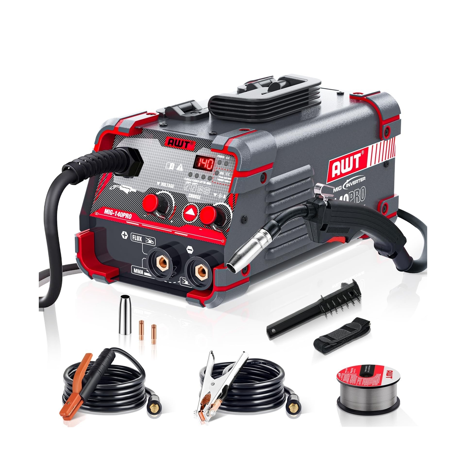 140Amp MIG Welder Flux Core MIG Welder/Stick/Lift TIG 3 in 1 Welding Machine,…