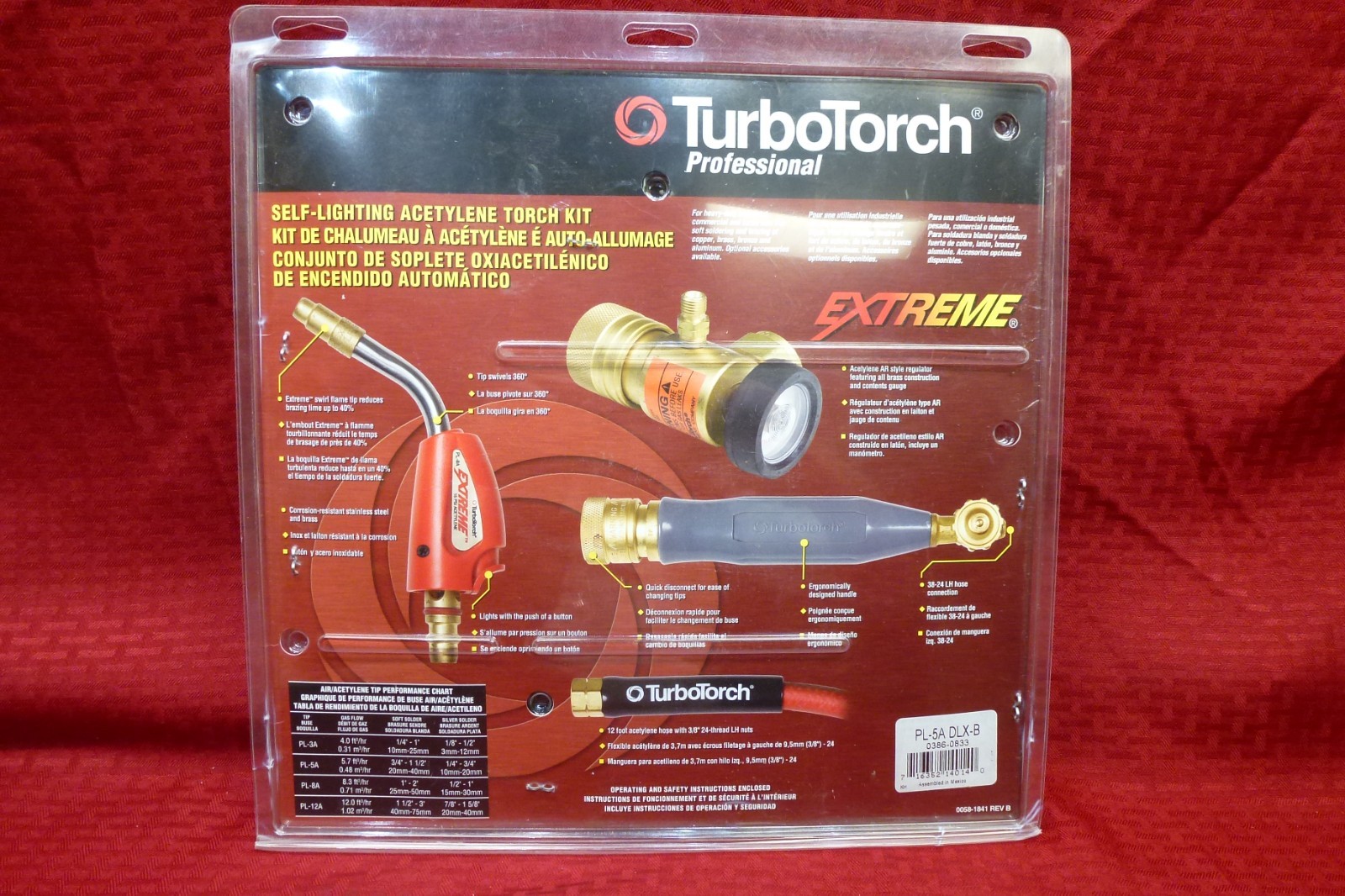 TURBOTORCH EXTREME SELF-LIGHTING ACETYLENE TORCH KIT 0058-1841 UNUSED