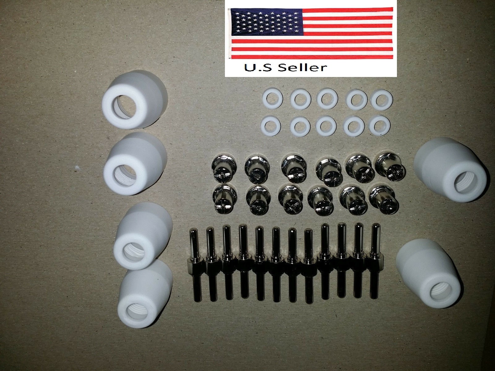 Lotos LT3500 35Amp Plasma Cutter Consumables 40pcs Nickel Plated Extended Lotos