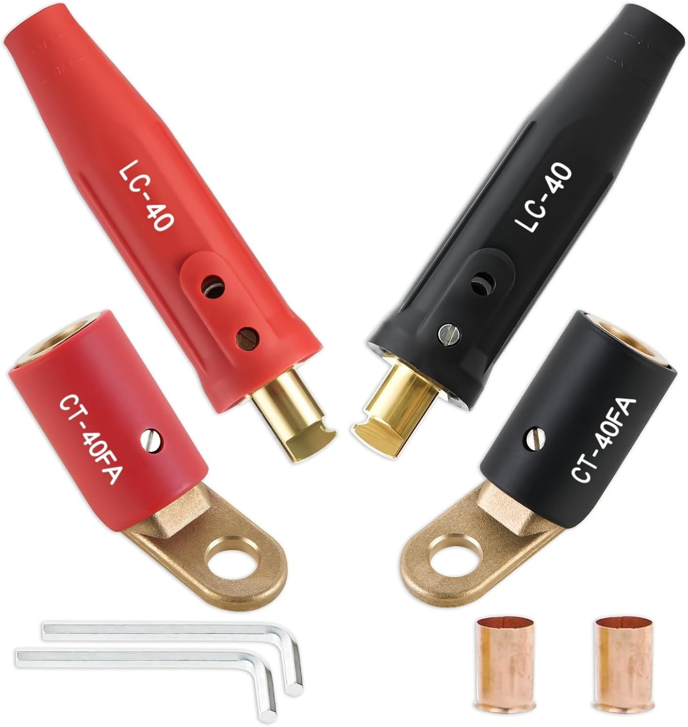 CT-40FA Welding Terminals & LC-40 Male Cable Connectors, Welder Leads Connect…