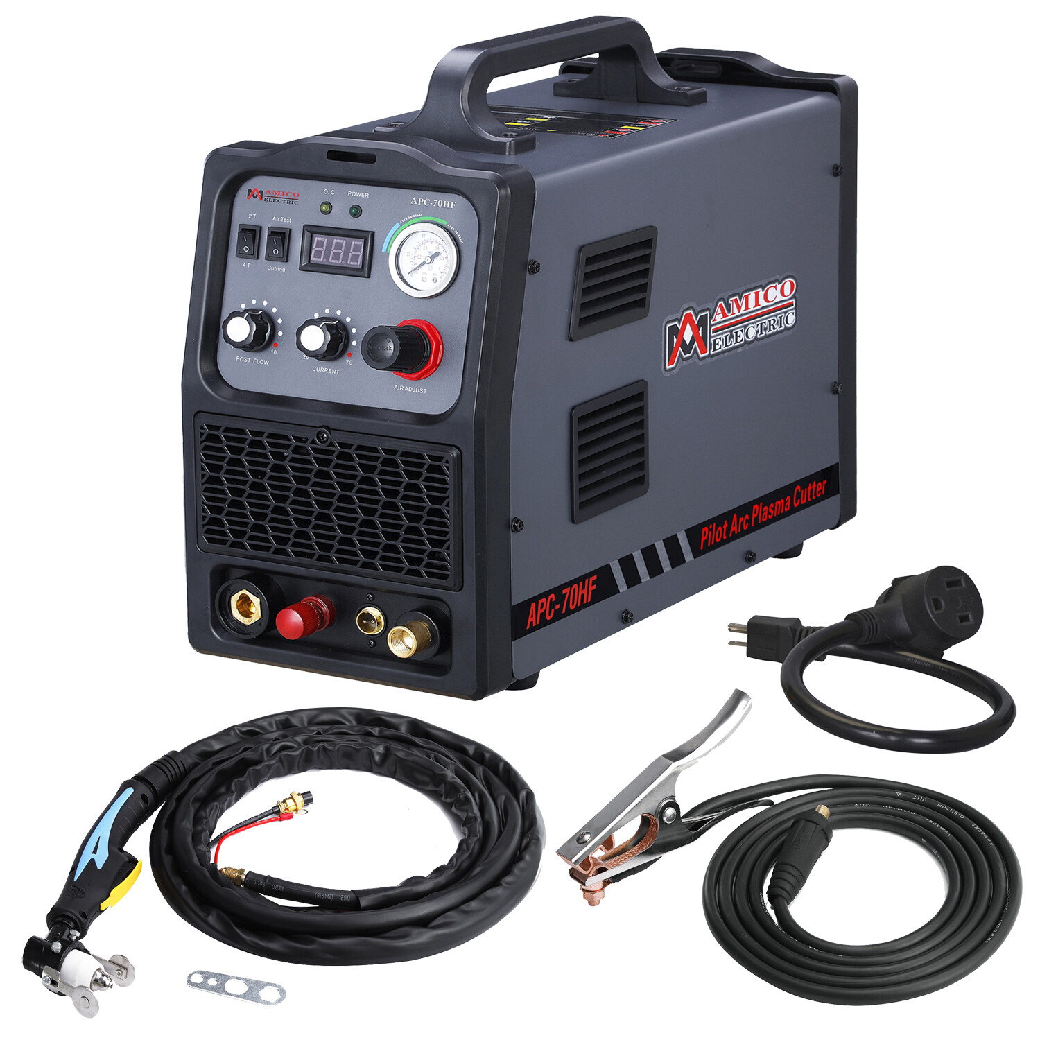 Amico APC-70HF, 70 Amp Non-touch Pilot Arc Plasma Cutter Cutting 80% Duty Cycle